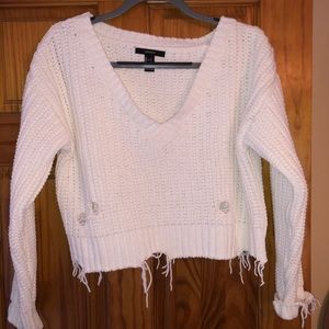 Forever 21 cropped ripped sweater